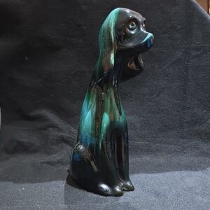 Blue Mountain Pottery Dog Figurine - Black and Green